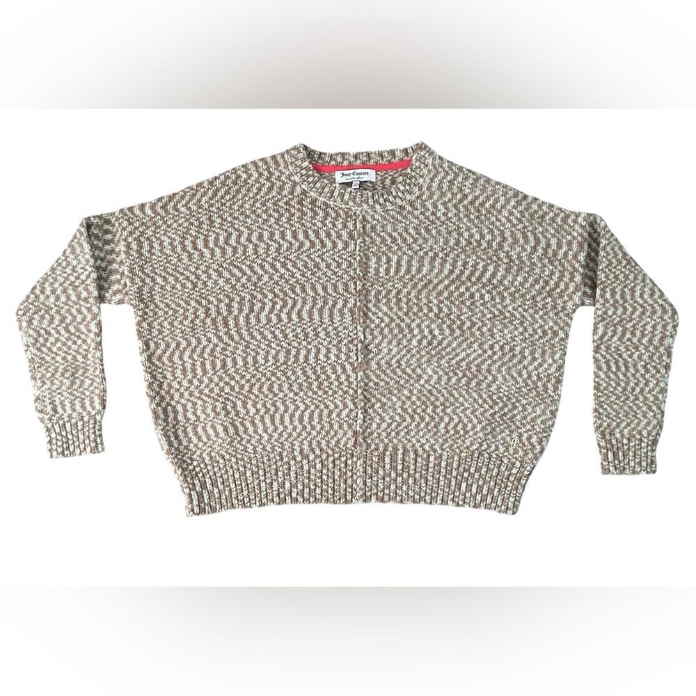 Juicy Couture Women Y2K VTG Cropped Oversized Tan Sweater Size S Cozycore Luxury
